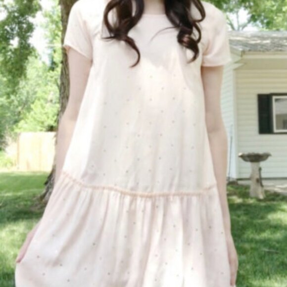 aerie Dresses & Skirts - ☀️ AERIE light pink stars tunic baby doll dress Size Small